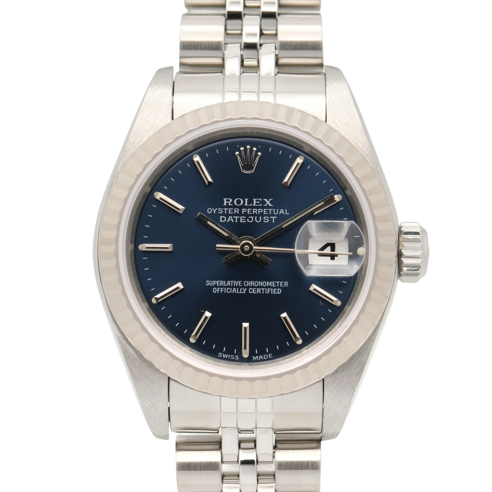 Rolex Datejust F-series watch, 18K white gold (WG) stainless steel, ladies', ...